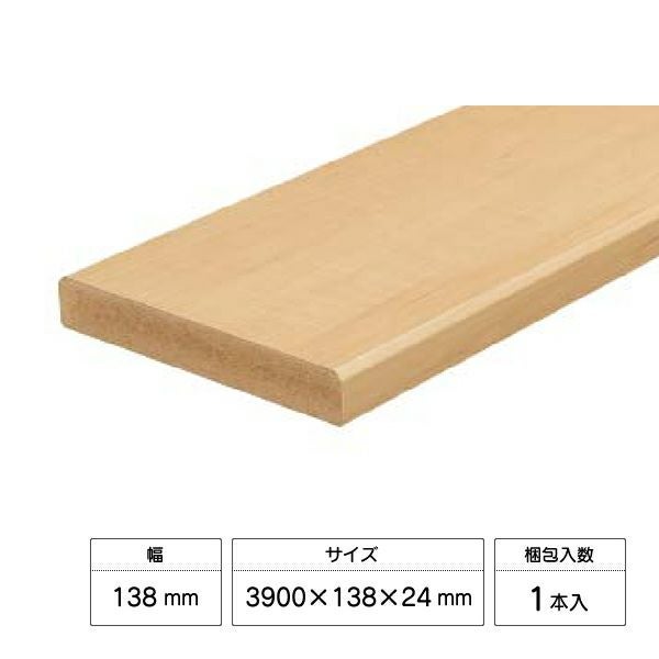 ウッドワン ドレタス 笠木 幅138mm 3900×138×24mm 1本入 KW1851-1